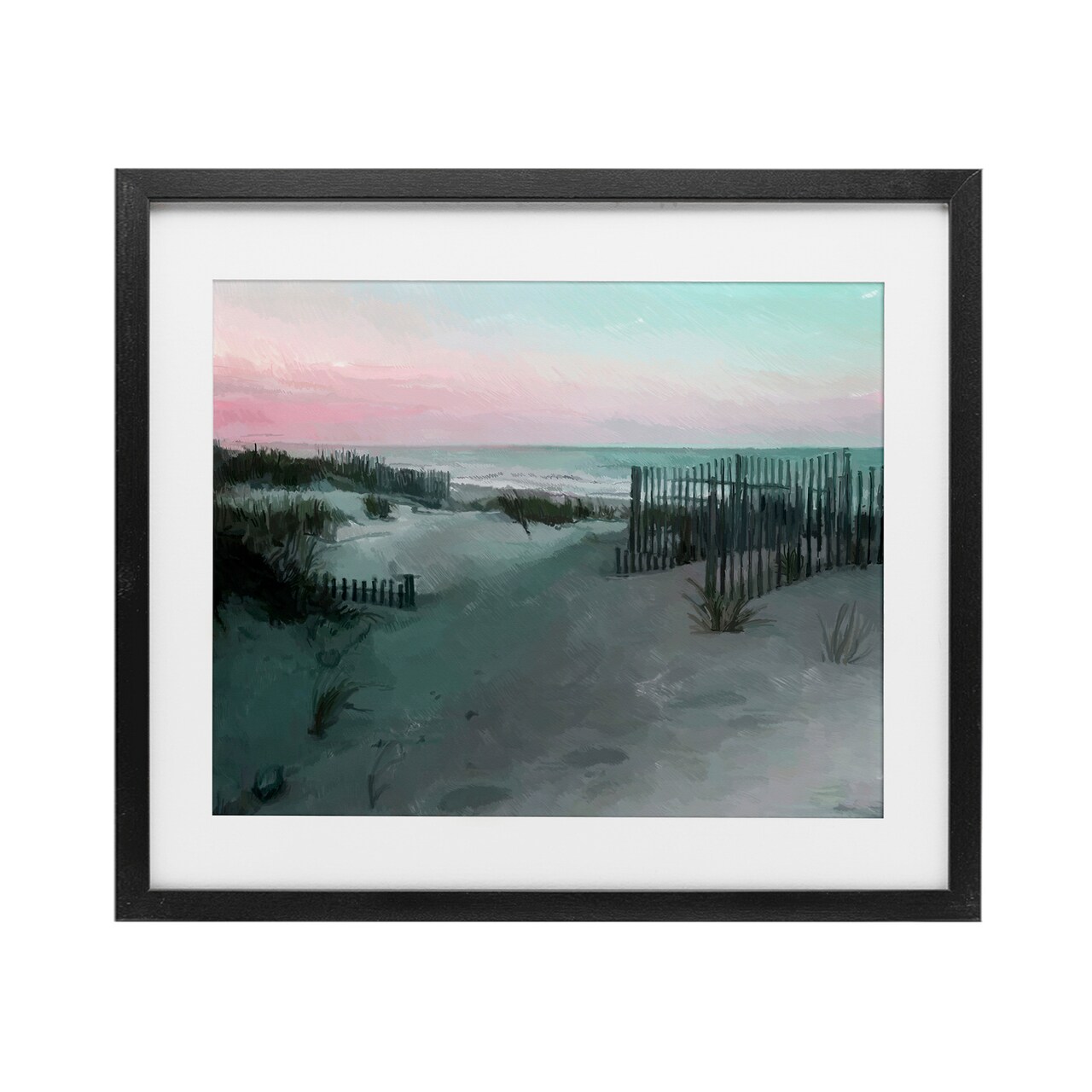 Stupell Industries Dunes Horizon At Sunset Framed Print Under Glass, design by Charles Swinford